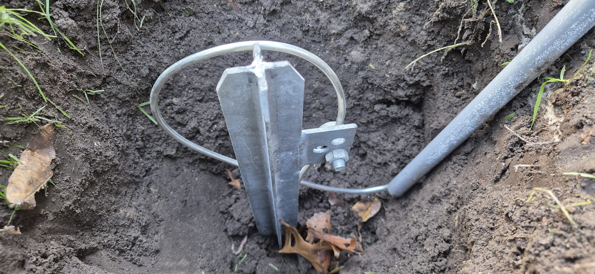 Aardpen slaan met behulp van offra
